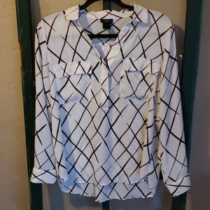 Ann Taylor Factory petite L office casual blouse